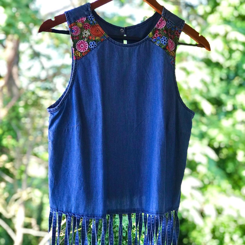 ¡Ay Guey! Mexican brand, denim blouse, embroidered